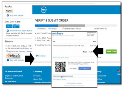 Оплата биткоином на Dell.com