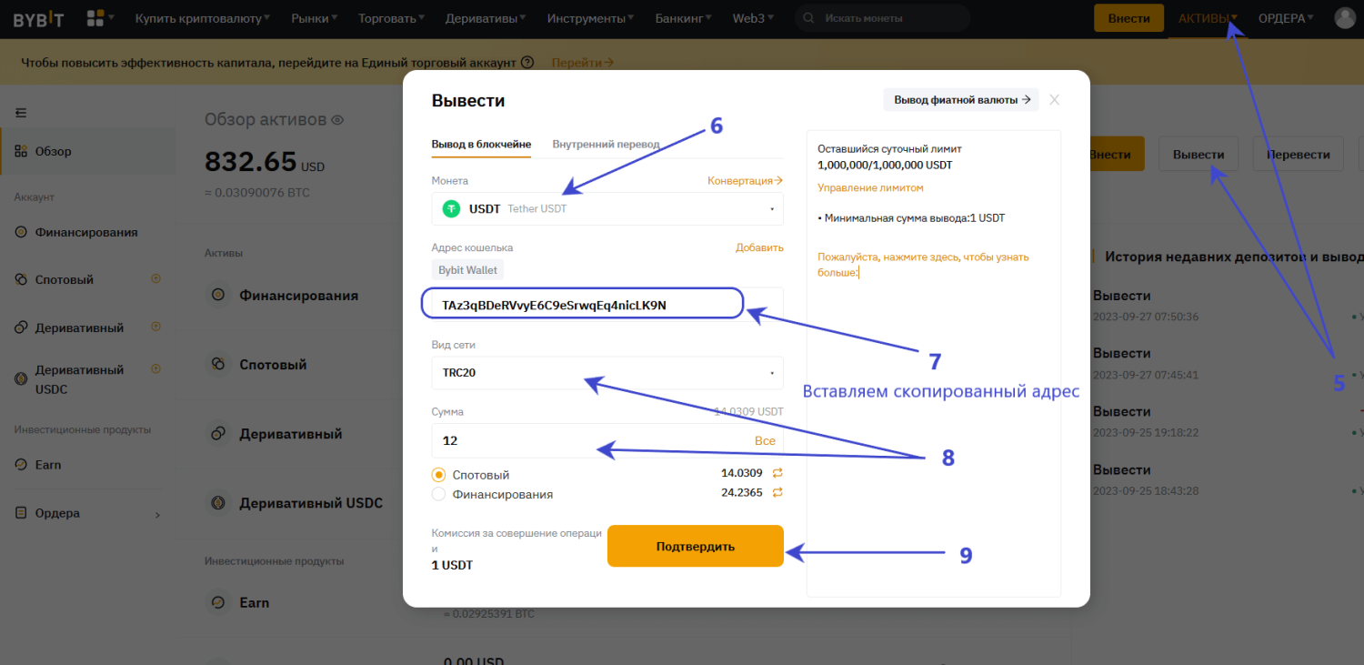 как вывести usdt с bingx на карту