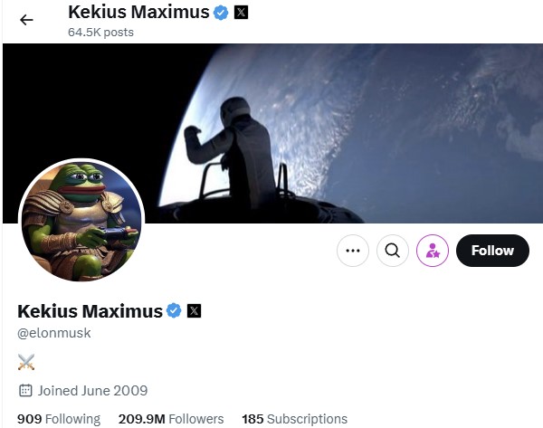 KEKIUS MAXIMUS ELON MUSK