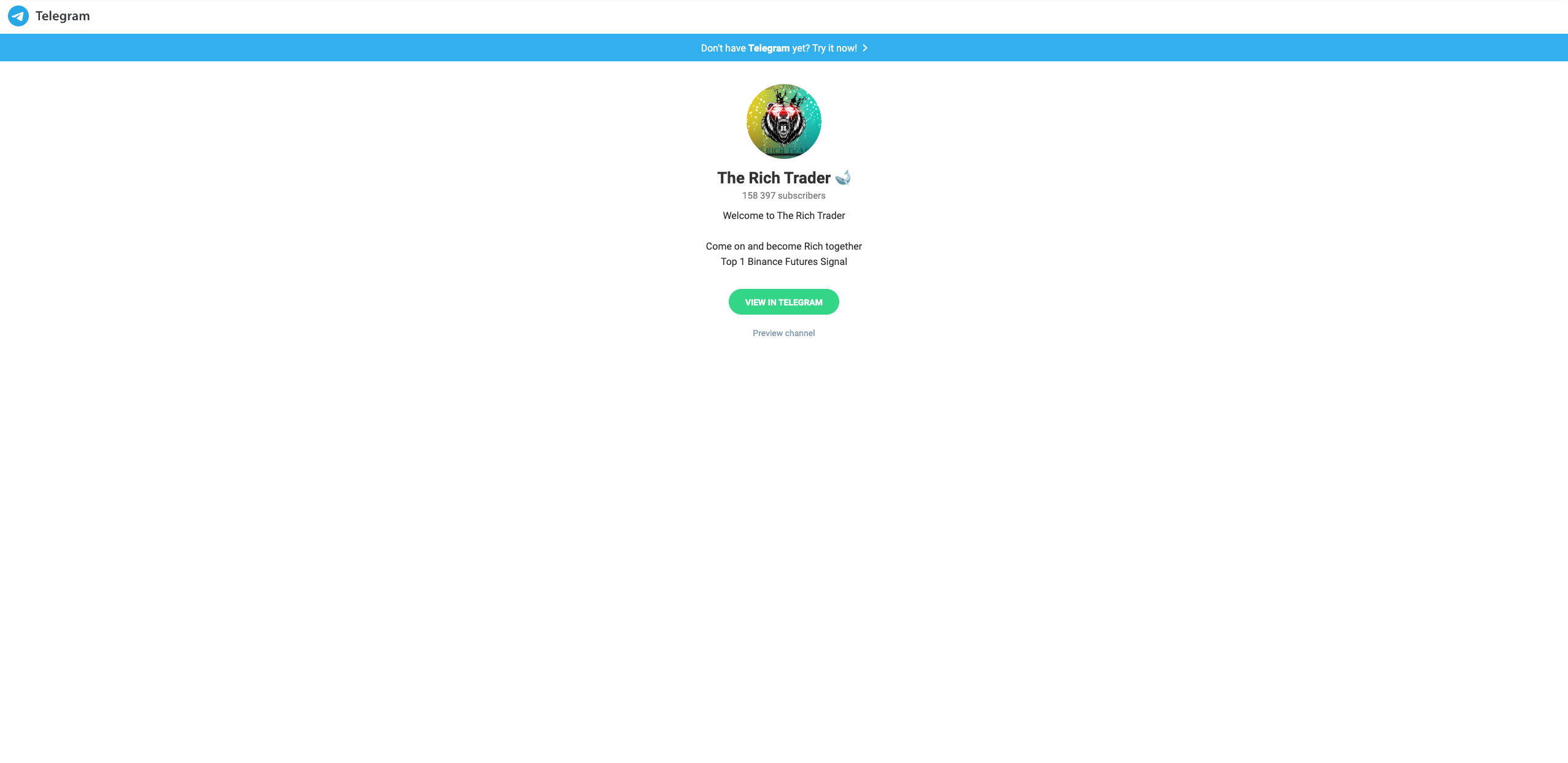 the rich trader telegram the rich trader telegram